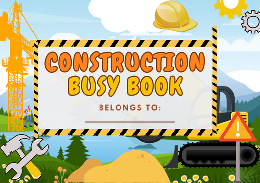 CONSTRUCTION BUSY BOOK - 64 Fun Learning Pages for kids!