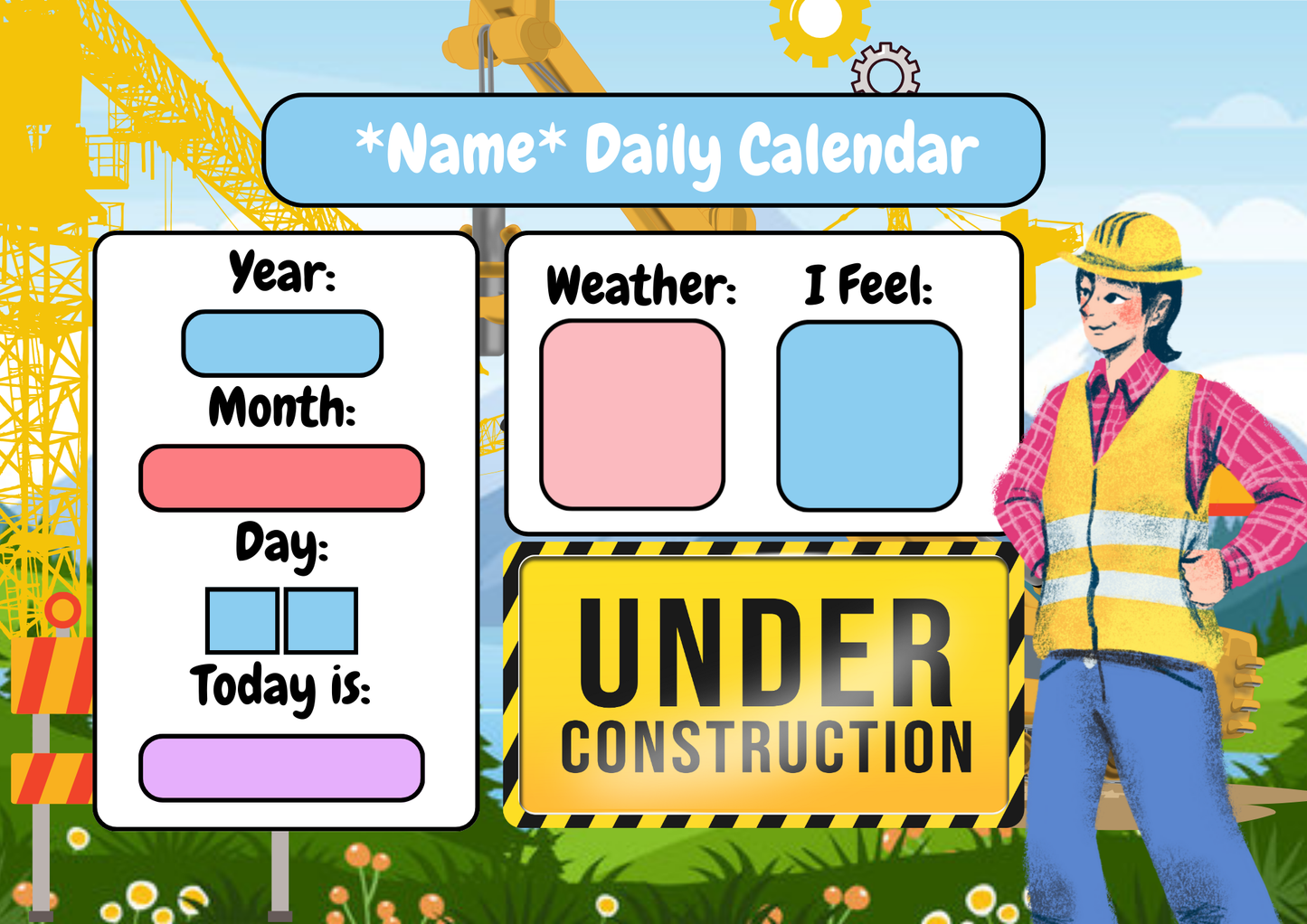 CONSTRUCTION BUSY BOOK - 64 Fun Learning Pages for kids!